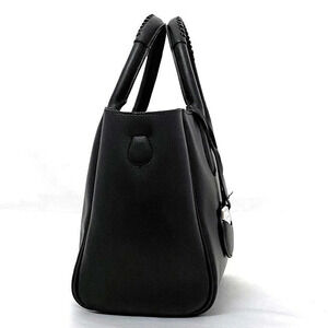 Salvatore Ferragamo Metal Handbag Plain Shoulder Gancini Bag Black Silver